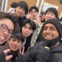 Made some friends in line waiting to ride the Steel Dragon 2000 at Nagashima Spa Land